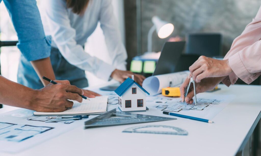 Experienced architect and builder working on an independent house in Hyderabad